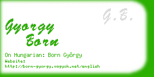 gyorgy born business card