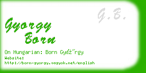 gyorgy born business card